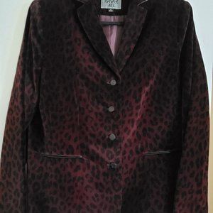 Leopard Printed Kasper ASL Smoking Jacket